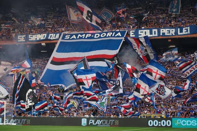 CALCIO - Serie B - PlayOut - UC Sampdoria vs US Salernitana Serie B, Playout, Genova, Stadio Ferraris, Sampdoria - Salernitana, in the photo:m supporters Sampdoria during PlayOut - UC Sampdoria vs US Salernitana, Italian soccer Serie B match in Genova, Italy, June 15 2025 Genova Italy Copyright: xIPAxSport ABACAx