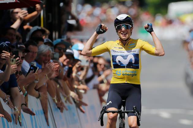 Bilder des Jahres 2025, Sport 06 Juni Sport Themen der Woche KW24 Sport Bilder des Tages TDS Women Siegerin Marlen Reusser SUI Team Movistar 15.06.2025 Kuessnacht, SCHWEIZ, Tour de Suisse Women 4.Etappe Kuessnacht - Kuessnacht Siegerin Marlen Reusser SUI Team Movistar