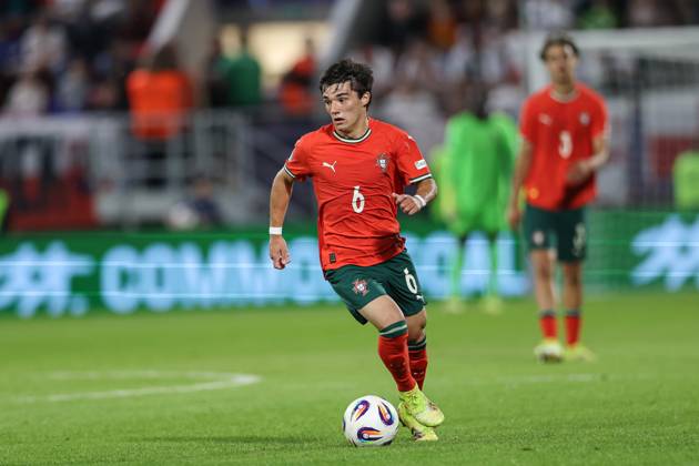 June 14, 2025, Trenczyn, Slovakia: Diogo Nascimento of Portugal is seen in action during the UEFA UNDER21 Championship Slovakia 2025 match between Portugal and Poland at Stadion na Sihoti. FInal Score; Portugal 5:0 Poland. Trenczyn Slovakia - ZUMAs197 20250614_aab_s197_167 Copyright: xGrzegorzxWajdax