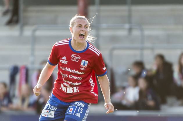 250619 Vittsjös Nellie Persson jublar under fotbollsmatchen i Damallsvenskan mellan Rosengard och Vittsjö den 19 juni 2025 i Malmö. Copyright: CHRISTIANxÖRNBERG BB250619CO036