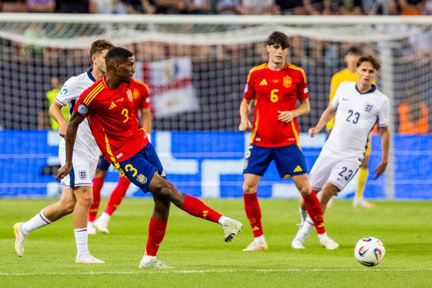 SPAIN U21, U 21 - ENGLAND U21 Cristhian Mosquera of Spain during the UEFA European Under-21 Championship 2025 Quarterfinal football match between Spain U21 and England U21. Stadium City Arena, Trnava, Slovakia, June 21, 2025. Photo by Branislav Racko Copyright: xx 080A1539