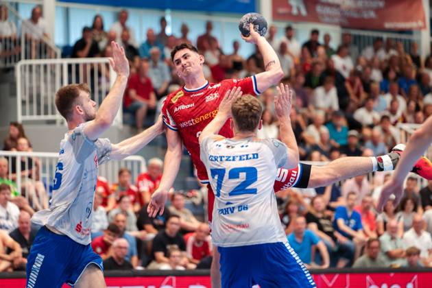 29.06.2025, 2. Handball Bundesliga, Nachholspiel, TuSEM Essen - Dessau-Rosslauer HV 06, Lev Szuharev (TuSEM Essen), Essen Sporthalle Am Hallo NRW Deutschland xRHR-FOTO DEx Copyright: DennisxEwert RHR-FOTOx RHR-FOTO DE
