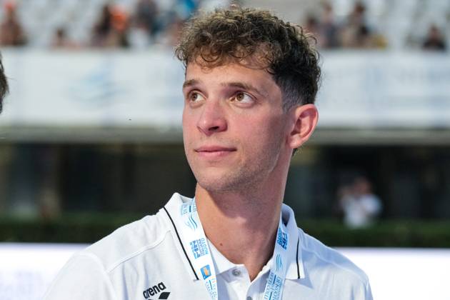 Podium of the day 2 at the Swimming Internationals of the 61th Settecolli in Roma, Italy - 27 Jun 2025 Ludovico Blu Art Viberti of Italy seen during Podium of Men s 50m Breaststroke Final during the second day at the swimming internationals of the 61th Settecolli Trophy. Rome Italy Copyright: xElenaxVizzocax xSOPAxImagesx 0823971378st