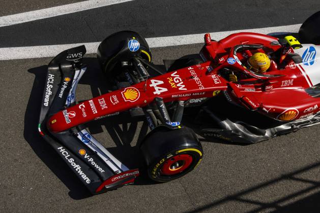 F1 - BRITISH GRAND PRIX 2025 44 HAMILTON Lewis (gbr), Scuderia Ferrari SF-25, action during the Formula 1 Qatar Airways British Grand Prix 2025, 12th round of the 2025 FIA Formula One World Championship, WM, Weltmeisterschaft from July 4 to 6, 2025 on the Silverstone Circuit, in Silverstone, United Kingdom - SilverstoneUnited Kingdom Copyright: xDPPIx