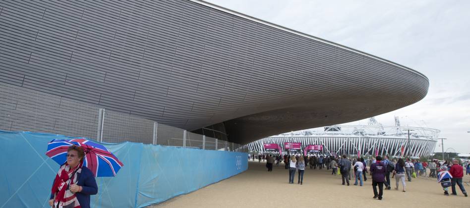 July 31, 2012 - London, England, United Kingdom - Queen Elizabeth Olympic Park sporting complex built for the 2012 Summer Olympics and the 2012 Summer Paralympics. It contains the athletes Olympic Village and several of the sporting venues including the Olympic Stadium and London Aquatics Centre, besides the London Olympics Media Centre. The park is overlooked by the ArcelorMittal Orbit, an observation tower and Britain s largest piece of public art. It was simply called Olympic Park during the Games but was renamed after the Queen s Diamond Jubilee. Copyright: xDanxAndersonx