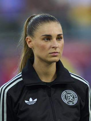 Jule Brand, 22 of Team Germany in the football UEFA Women EURO 2025 match GERMANY - POLAND 2-0 in Season 2025 2026 at July 4, 2025 in St.Gallen, Switzerland.