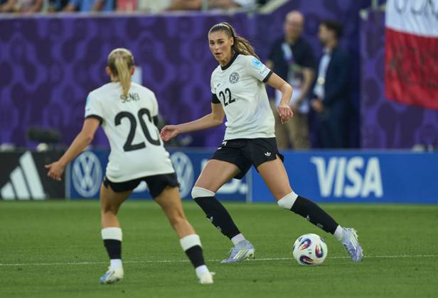 Jule Brand, 22 of Team Germany in the football UEFA Women EURO 2025 match GERMANY - POLAND 2-0 in Season 2025 2026 at July 4, 2025 in St.Gallen, Switzerland.