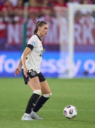 Jule Brand, 22 of Team Germany in the football UEFA Women EURO 2025 match GERMANY - POLAND 2-0 in Season 2025 2026 at July 4, 2025 in St.Gallen, Switzerland.