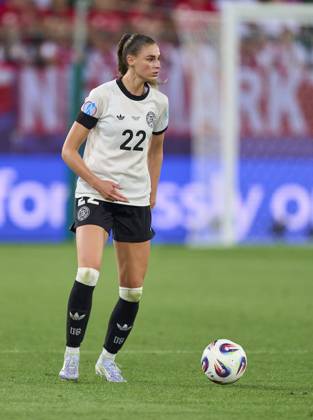 Jule Brand, 22 of Team Germany in the football UEFA Women EURO 2025 match GERMANY - POLAND 2-0 in Season 2025 2026 at July 4, 2025 in St.Gallen, Switzerland.