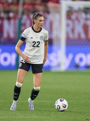 Jule Brand, 22 of Team Germany in the football UEFA Women EURO 2025 match GERMANY - POLAND 2-0 in Season 2025 2026 at July 4, 2025 in St.Gallen, Switzerland.