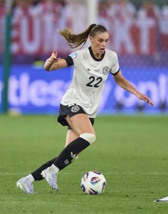 Jule Brand, 22 of Team Germany in the football UEFA Women EURO 2025 match GERMANY - POLAND 2-0 in Season 2025 2026 at July 4, 2025 in St.Gallen, Switzerland.