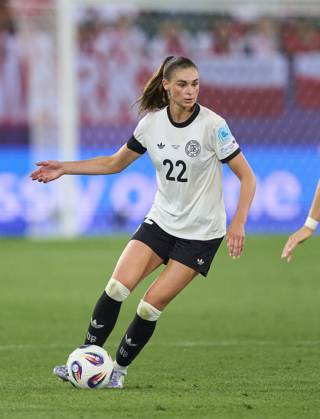 Jule Brand, 22 of Team Germany in the football UEFA Women EURO 2025 match GERMANY - POLAND 2-0 in Season 2025 2026 at July 4, 2025 in St.Gallen, Switzerland.