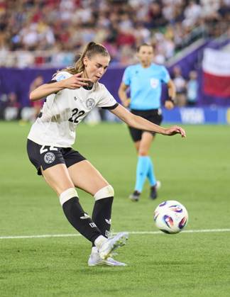 Jule Brand, 22 of Team Germany in the football UEFA Women EURO 2025 match GERMANY - POLAND 2-0 in Season 2025 2026 at July 4, 2025 in St.Gallen, Switzerland.