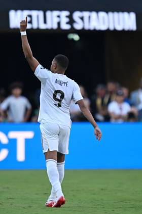(250706) -- NEW JERSEY, July 6, 2025 -- Kylian Mbappe of Real Madrid celebrates a goal during the quarterfinal match between Real Madrid (Spain) and Borussia Dortmund (Germany) at the FIFA Club World Cup 2025 in New Jersey, the United States, July 5, 2025. ) (SP)U.S.-NEW JERSEY-FOOTBALL-FIFA CLUB WORLD CUP-QUARTERFINALS-REAL MADRID VS BORUSSIA DORTMUND LixRui