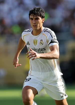 New Jersey, USA, 5th July 2025. Gonzalo Garcia of Real Madrid during the Real Madrid vs Borussia Dortmund FIFA Club World Cup quarter final match at Metlife Stadium, New Jersey. Picture credit should read: David Klein Sportimage EDITORIAL USE ONLY. No use with unauthorised audio, video, data, fixture lists, club league logos or live services. Online in-match use limited to 120 images, no video emulation. No use in betting, games or single club league player publications. SPI_116_DK_Madrid_Dortmund SPI-4006-0119
