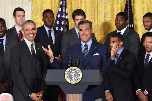 May 31, 2016 - Washington, District Of Columbia, U.S - President Of The United States, BARACK OBAMA, with the NCAA, College League, USA Men s College Basketball Champions, Villanova University, in the East Room of the White House. President Obama honored the team for their accomplishment in winning the championship Copyright: xRickyxFitchettx