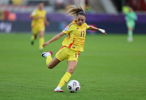 07.07.2025, Fussball Frauen Europameisterschaft, UEFA Womens EURO 2025, Spanien - Belgien, Gruppe B, Stockhorn-Arena Thun, xdcx, v.l., Jill Janssens (Belgien) Copyright: HMBxMedia Claus