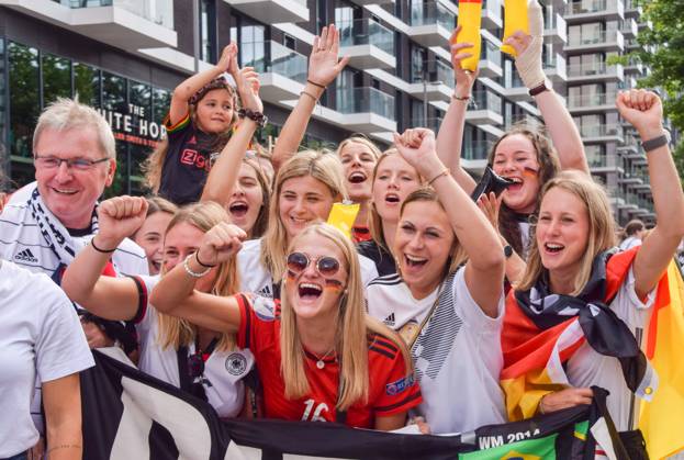 July 31, 2022, London, England, United Kingdom: German fans arrive at Wembley Stadium for the England V Germany UEFA Women s Euro soccer final match. Copyright: xVukxValcicx