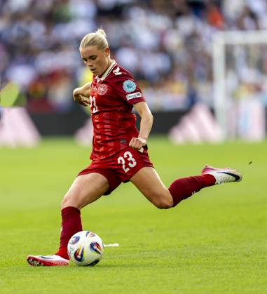 08.07.2025, UEFA Frauen-Europameisterschaft 2025 in der Schweiz. Spieltag 2, Vorrunde, Deutschland - Dänemark, im St-Jakob-Park Basel (Schweiz). Cornelia Kramer (Dänemark)