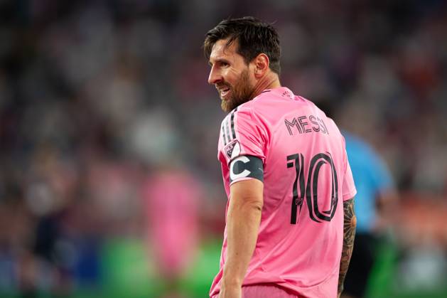 July 9, 2025; Foxborough, Massachusetts, USA; Inter Miami CF forward Lionel Messi (10) smiles in a Major League Soccer game between the New England Revolution and Inter Miami CF at Gillette Stadium. (c) CSM - ZUMAc04_ 20250709_zma_c04_174 Copyright: xBurtxGranofskyx