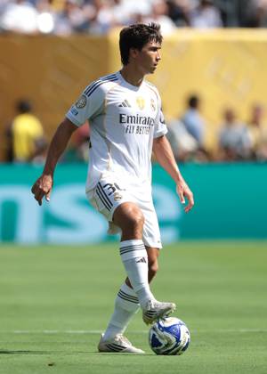 New Jersey, USA, 9th July 2025. Gonzalo Garcia of Real Madrid during the Paris Saint Germain vs Real Madrid FIFA Club World Cup Semi Final match at Metlife Stadium, New Jersey. Picture credit should read: Jonathan Moscrop Sportimage EDITORIAL USE ONLY. No use with unauthorised audio, video, data, fixture lists, club league logos or live services. Online in-match use limited to 120 images, no video emulation. No use in betting, games or single club league player publications. SPI_294_JM_PSG_REALMADRID_ SPI-4012-0294