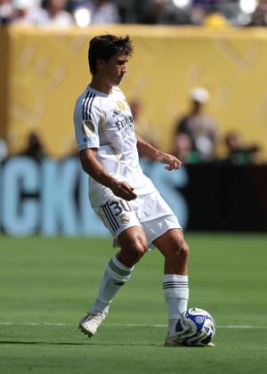New Jersey, USA, 9th July 2025. Gonzalo Garcia of Real Madrid during the Paris Saint Germain vs Real Madrid FIFA Club World Cup Semi Final match at Metlife Stadium, New Jersey. Picture credit should read: Jonathan Moscrop Sportimage EDITORIAL USE ONLY. No use with unauthorised audio, video, data, fixture lists, club league logos or live services. Online in-match use limited to 120 images, no video emulation. No use in betting, games or single club league player publications. SPI_296_JM_PSG_REALMADRID_ SPI-4012-0296