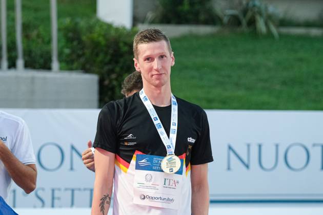 Podium of the day 3 at the Swimming Internationals of the 61th Settecolli in Rome, Italy - 28 Jun 2025 Florian Wellbrock of Germany is seen during the Podium of Men 1500m Freestyle during the third day at the swimming internationals of the 61th Settecolli Trophy. Rome Italy Copyright: xElenaxVizzocax xSOPAxImagesx EVIZZOCA-8033
