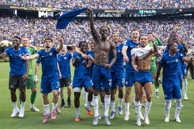 Chelsea players celebrate after beating Paris Saint-Germain PSG in the FIFA Club World Cup 2025 final at the stadium MetLife in New Jersey, United States, 13 July 2025. FIFA Club World Cup: Chelsea FC vs. Paris Saint-Germain ACHTUNG: NUR REDAKTIONELLE NUTZUNG  Copyright: xÃngelxColmenaresx AMDEP8243 20250713-55017401493_1 FIFA Club World Cup: Chelsea FC vs. Paris Saint-Germain !ACHTUNG: NUR REDAKTIONELLE NUTZUNG!  Copyright: xIMAGO ÃngelxColmenaresx imago images 0825572799 0825572799st