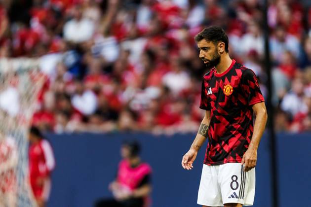 250719 Bruno Fernandes of Manchester United, ManU ahead of the friendly football match between Manchester United and Leeds United on July 19, 2025 in Stockholm. Photo: Tobias Sterner BILDBYRAN COP 254 TS0371 fotboll football soccer fotball träningsmatch friendly match manchester united leeds united bbeng Copyright: TOBIASxSTERNER BB250719TS011