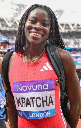 Novuna London Athletics Meet, London, UK. 19 July 2025. London, UK, 19 July 2025. KPATCHA Hilary celebrates after taking 3rd place in the Womens Long Jump during the Novuna London Athletics Meet 2025, part of the Wanda Diamond League at London Stadium, Queen Elizabeth Park, London, UK., Credit:Lee Floyd Avalon UK, London, London Stadium, Queen Elizabeth Copyright: xLeexFloydx xAvalonx 1023708036