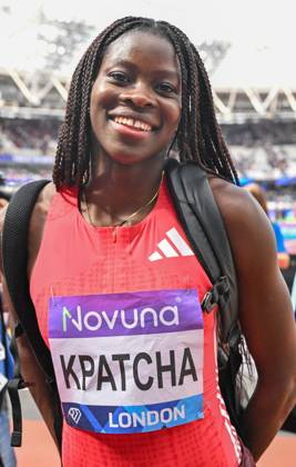 Novuna London Athletics Meet, London, UK. 19 July 2025. London, UK, 19 July 2025. KPATCHA Hilary celebrates after taking 3rd place in the Womens Long Jump during the Novuna London Athletics Meet 2025, part of the Wanda Diamond League at London Stadium, Queen Elizabeth Park, London, UK., Credit:Lee Floyd Avalon UK, London, London Stadium, Queen Elizabeth Copyright: xLeexFloydx xAvalonx 1023708212