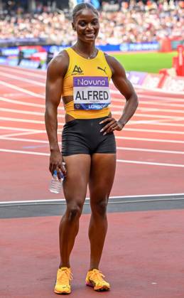 Novuna London Athletics Meet, London, UK. 19 July 2025. London, UK, 19 July 2025. ALFRED Julien wins the 200m Womens during the Novuna London Athletics Meet 2025, part of the Wanda Diamond League at London Stadium, Queen Elizabeth Park, London, UK., Credit:Lee Floyd Avalon UK, London, London Stadium, Queen Elizabeth Copyright: xLeexFloydx xAvalonx 1023708885