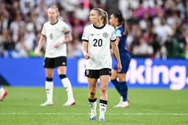 Elisa Senss (Germany) Looks on during the UEFA Women s EURO 2025 Quarter-Final match between France and Germany at St. Jakob-Park on July 19, 2025 in Basel, Switzerland. (Photo by Harry Langer DeFodi Images)
