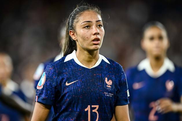 Selma Bacha (France) looks dejected during the UEFA Women s EURO 2025 Quarter-Final match between France and Germany at St. Jakob-Park on July 19, 2025 in Basel, Switzerland. (Photo by Harry Langer DeFodi Images)