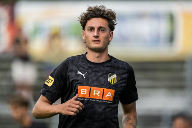 250720 Häckens Silas Andersen inför fotbollsmatchen i Allsvenskan mellan Halmstad och Häcken den 20 juli 2025 i Halmstad. Copyright: NICLASxJÖNSSON BB250720NO001