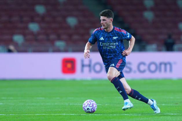Arsenal FC V AC Milan - Pre-Season Friendly Match Declan Rice of Arsenal plays during the pre-season friendly match between Arsenal FC and AC Milan at National Stadium in Singapore on July 23, 2025. Singapore Singapore Copyright: xSuhaimixAbdullahx originalFilename:abdullah-notitle250723_npzNg