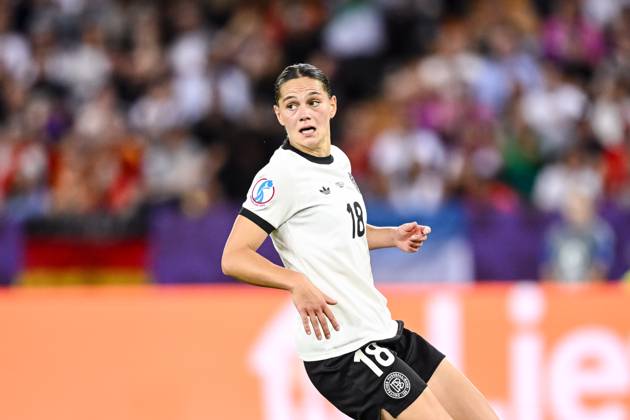 Giovanna Hoffmann (Germany) Looks on during the UEFA Women s EURO 2025 Semi-Final match between Germany and Spain at Stadion Letzigrund on July 23, 2025 in Zurich, Switzerland. (Photo by Harry Langer DeFodi Images)