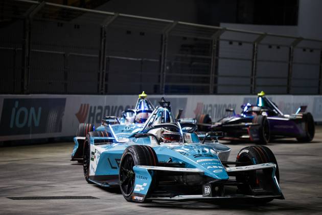 2025 FORMULA E LONDON ePRIX 23 ROWLAND Oliver (gbr), Nissan Formula E Team, Nissan e-4ORCE 05, action during the London ePrix, 15th and 16th round of the 2024-25 ABB FIA Formula E World Championship, WM, Weltmeisterschaft on the ExCel London Circuit from July 25 to 27, 2025 in London, United Kingdom - Copyright: xGREGORYxLENORMANDx