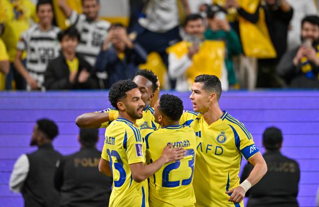 Al-Nassr v Esteghlal - AFC Champions League RIYADH, SAUDI ARABIA - MARCH 10: Jhon Duran of Al-Nassr celebrates with his teammates after a goal during AFC Champions League Elite football match between Al-Nassr and Esteghlal at Al-Awwal Park in Riyadh, Saudi Arabia on March 10, 2025. Riyad Suudi Arabistan. Editorial use only. Please get in touch for any other usage. Copyright: x2025xAnadoluxMohammedxSaadx