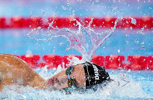 (250803) -- SINGAPORE, Aug. 3, 2025 -- Ahmed Jaouadi of Tunisia competes during the men s 1500m freestyle final of swimming at the World Aquatics Championships in Singapore, Aug. 3, 2025. ) (SP)SINGAPORE-WORLD AQUATICS CHAMPIONSHIPS-SWIMMING-MEN S 1500M FREESTYLE XiaxYifang 
