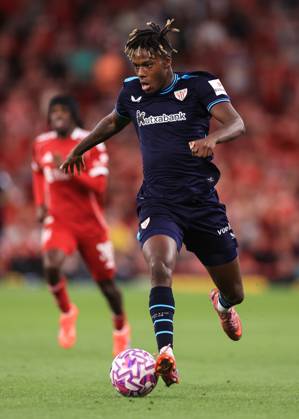 Football - Pre-Season Friendly - Liverpool v Athletic Bilbao 4th August 2025 - Pre-Season Friendly - Liverpool v Athletic Bilbao - Nico Williams of Athletic Bilbao - Photo: Simon Stacpoole Offside. Liverpool UK Copyright: xSimonxStacpoolexOffside