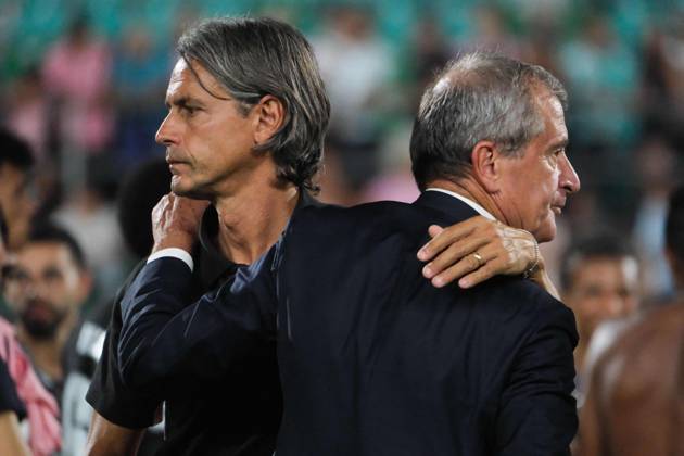 CALCIO - Altro - Anglo Palermitan Trophy - Palermo vs Manchester City Filippo Inzaghi Palermo head coach and Carlo Osti during the Anglo-Palermitan Trophy match at Renzo Barbera Stadium, Palermo, Italy, on 9 August 2025 during Anglo Palermitan Trophy - Palermo vs Manchester City, Other in Palermo, Italy, August 09 2025 Palermo Italy  Copyright: xIPAxSport ABACAx