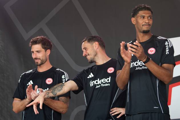 2025.08.13 xVVx Familientag der Eintracht Frankfurt v.l., goalkeeper, Torwart Kevin Trapp (Eintracht Frankfurt) und goalkeeper, Torwart Jens Grahl (Eintracht Frankfurt) goalkeeper, Torwart Kaua Morais dos Santos (Eintracht Frankfurt) (DFL DFB REGULATIONS PROHIBIT ANY USE OF PHOTOGRAPHS as IMAGE SEQUENCES and or QUASI-VIDEO) Copyright: JoaquimxFerreira