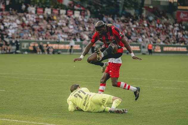 FC Midtjylland v Frederikstad - Europa League qualification Herning, Denmark - August 15: Edward Chilufya of FC Midtjylland during a Europa League qualification match against Fredrikstad at MCH Arena Herning MCH Arena Denmark Copyright: xDANIELxSTENTZx