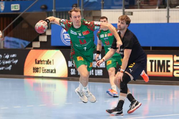 17.08.2025, xgox, Handball - Wartburg Cup SC Magdeburg - Skanderborg Handbold emspor, v.l. Felix Claar (Magdeburg, 7) wirft Tor, Torschuetze, erzielt Tor, Treffer, scores the goal Eisenach