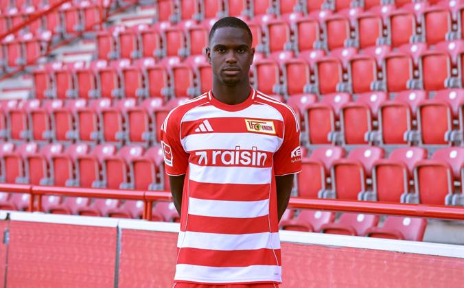 Ilyas Ansah; 1.FC Union Berlin FCU Fußball 1.BL Bundesliga Porträttermin Saison 2025 2026 Headshot, Porträt, Portrait, Vorstellung, Präsentation, Pressetermin, GER 19.08.25