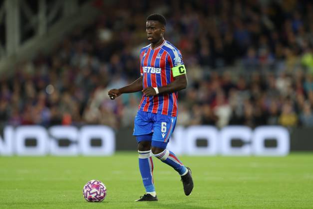 . - Crystal Palace v Fredrikstad FK, UEFA Europa Conference League Play Off, 1st Leg, Selhurst Park Stadium, Croydon, England. - 21st August 2025. (C) Daniel Weir Crystal Pix Marc Guehi of Crystal Palace. - Crystal Palace v Fredrikstad FK, UEFA Europa Conference League Play Off, 1st Leg, Selhurst Park Stadium, Croydon, England. - 21st August 2025. (C) Daniel Weir Crystal Pix Croydon Selhurst Park Stadium United Kingdom Copyright: xDanielxWeirx CP_Crystal_Palace_Fredrikstad_10