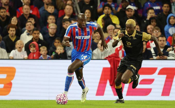 . - Crystal Palace v Fredrikstad FK, UEFA Europa Conference League Play Off, 1st Leg, Selhurst Park Stadium, Croydon, England. - 21st August 2025. (C) Daniel Weir Crystal Pix Jean-Philippe Mateta of Crystal Palace . - Crystal Palace v Fredrikstad FK, UEFA Europa Conference League Play Off, 1st Leg, Selhurst Park Stadium, Croydon, England. - 21st August 2025. (C) Daniel Weir Crystal Pix Croydon Selhurst Park Stadium United Kingdom Copyright: xDanielxWeirx CP_Crystal_Palace_Fredrikstad_17