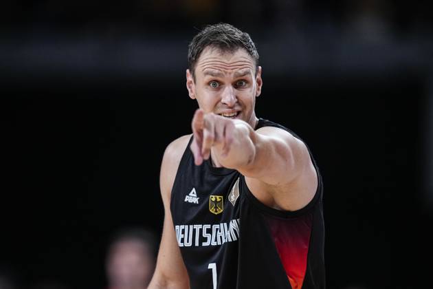 August 21, 2025, Madrid, Madrid, Spain: Johannes Voigtmann of Germany gestures during City of Madrid Tournament, basketball match played between Spain and Germany at Madrid Arena on August 21, 2025 in Madrid, Spain. Madrid Spain - ZUMAa181 20250821_zaa_a181_139 Copyright: xOscarxJ.xBarrosox