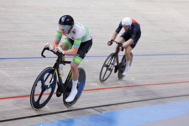 2025 UCI Junior Track World Championships Picture by Alex Whitehead SWpix.com - 23 08 2025 - Cycling - 2025 UCI Junior Track World Championships - Omnisport, Apeldoorn, Netherlands - Men Omnium Points Race - Alexander Hewes (Australia) Copyright: x xSWpix.comx(t axPhotographyxHubxLtd)xAlexxWhitehead SWpix.comx SWP-3030-1037